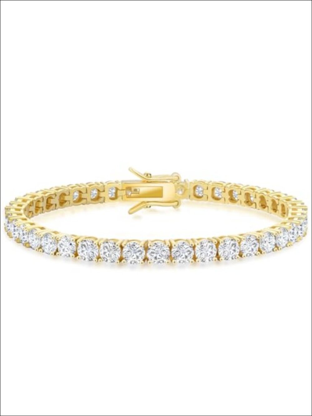 Tennis Bracelet 14K Gold Plated AAAAA+ Cubic Zirconia Hypoallergenic Classic